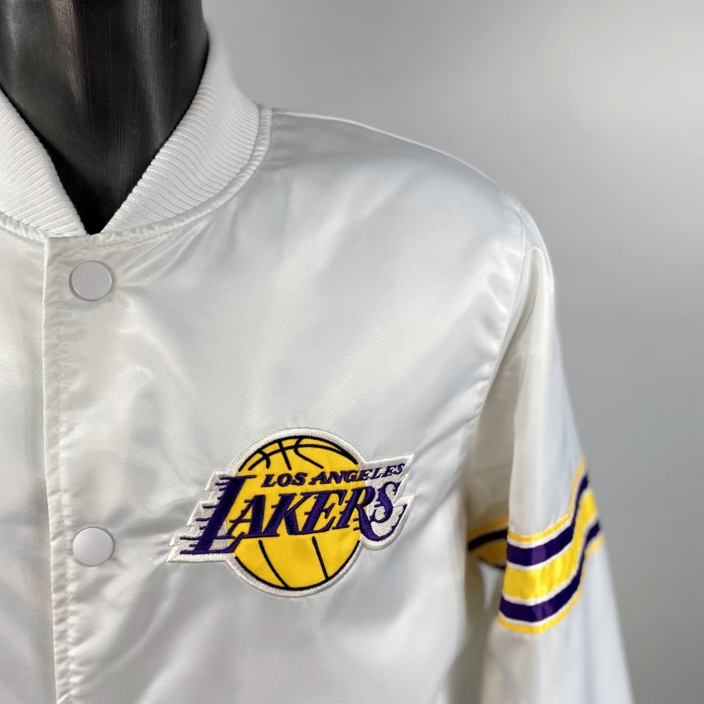 LOS ANGELES LAKERS NBA Starter Snap Down Jacket Special Edition WHITE